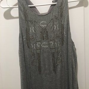 Gray Beaded Mossimo Fitted Midi Dress